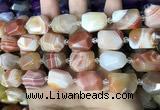 CAA3820 13*17mm - 18*22mm faceted nuggets line agate beads