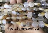 CAA3830 15.5 inches 10mm faceted coin montana agate beads