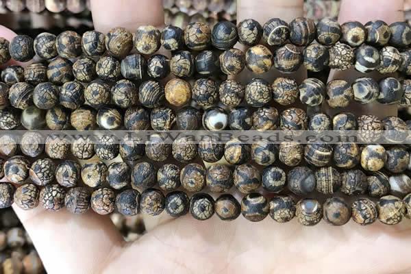 CAA3848 15 inches 6mm round tibetan agate beads wholesale