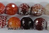 CAA390 15.5 inches 20mm faceted round fire crackle agate beads