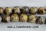 CAA394 15.5 inches 10mm round fire crackle agate beads wholesale