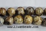 CAA395 15.5 inches 12mm round fire crackle agate beads wholesale