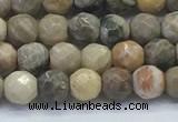 CAA3960 15.5 inches 4mm faceted round chrysanthemum agate beads