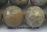 CAA3967 15.5 inches 18mm faceted round chrysanthemum agate beads