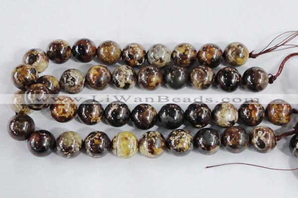 CAA398 15.5 inches 18mm round fire crackle agate beads wholesale