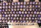 CAA4001 15.5 inches 6mm round purple crazy lace agate beads