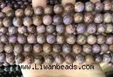 CAA4002 15.5 inches 8mm round purple crazy lace agate beads