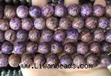 CAA4005 15.5 inches 14mm round purple crazy lace agate beads