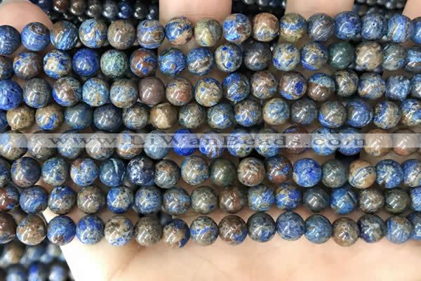 CAA4009 15.5 inches 6mm round blue crazy lace agate beads