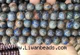 CAA4012 15.5 inches 12mm round blue crazy lace agate beads