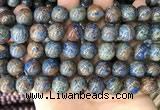 CAA4013 15.5 inches 14mm round blue crazy lace agate beads