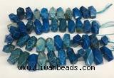 CAA4058 13*26mm - 15*30mm faceted nuggets chrysanthemum agate beads