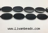 CAA4070 15.5 inches 30*50mm oval black agate gemstone beads