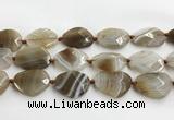 CAA4080 15.5 inches 22*30mm - 26*32mm faceted freeform line agate beads