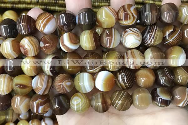 CAA4142 15.5 inches 12mm pumpkin line agate beads wholesale