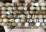 CAA4158 15.5 inches 8*12mm rice line agate beads wholesale