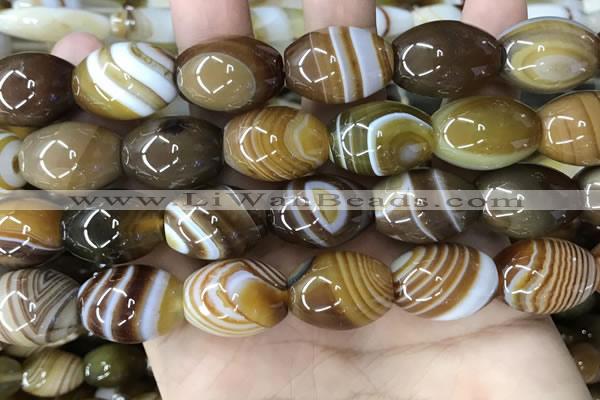 CAA4162 15.5 inches 15*20mm rice line agate beads wholesale