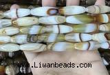 CAA4166 15.5 inches 10*30mm rice line agate beads wholesale