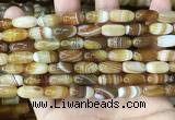 CAA4172 15.5 inches 7*14mm rice line agate beads wholesale