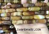 CAA4173 15.5 inches 10*30mm rice line agate beads wholesale