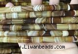 CAA4179 15.5 inches 8*16mm tube line agate beads wholesale