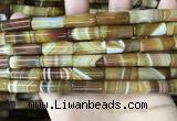 CAA4180 15.5 inches 8*20mm tube line agate beads wholesale