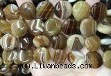 CAA4206 15.5 inches 18mm flat round line agate beads wholesale