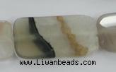 CAA424 15.5 inches 20*40mm faceted rectangle agate druzy geode beads