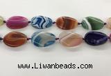 CAA4303 15.5 inches 25*35mm twisted oval line agate beads