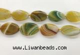 CAA4306 15.5 inches 32*40mm twisted oval line agate beads