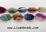 CAA4308 15.5 inches 30*40mm twisted oval line agate beads