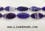 CAA4310 15.5 inches 25*50mm twisted oval line agate beads