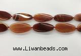 CAA4311 15.5 inches 25*50mm twisted oval line agate beads