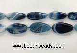 CAA4312 15.5 inches 25*45mm twisted oval line agate beads