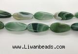 CAA4314 15.5 inches 25*50mm twisted oval line agate beads