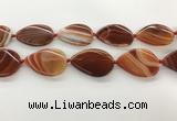 CAA4320 15.5 inches 30*40mm twisted oval line agate beads