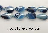 CAA4321 15.5 inches 30*40mm twisted oval line agate beads