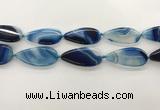 CAA4325 15.5 inches 25*50mm flat teardrop line agate beads