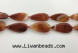 CAA4330 15.5 inches 25*50mm flat teardrop line agate beads