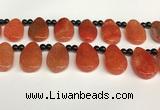 CAA4362 Top drilled 20*30mm freeform dragon veins agate beads