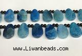 CAA4364 Top drilled 20*30mm freeform dragon veins agate beads