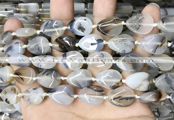 CAA4375 15.5 inches 12*16mm flat teardrop Montana agate beads