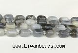 CAA4395 15.5 inches 15*20mm flat teardrop gray agate beads