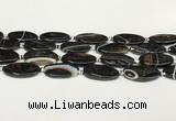 CAA4399 15.5 inches 16*30mm rectangle black banded agate beads