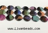 CAA4408 15.5 inches 20mm flat round agate druzy geode beads