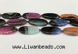 CAA4409 15.5 inches 20*40mm flat round agate druzy geode beads