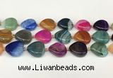 CAA4410 15.5 inches 20*20mm flat teardrop agate druzy geode beads