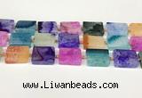 CAA4427 15.5 inches 15*20mm rectangle agate druzy geode beads