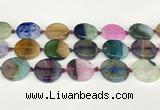 CAA4428 15.5 inches 25mm flat round agate druzy geode beads