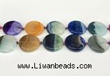 CAA4429 15.5 inches 30mm flat round agate druzy geode beads